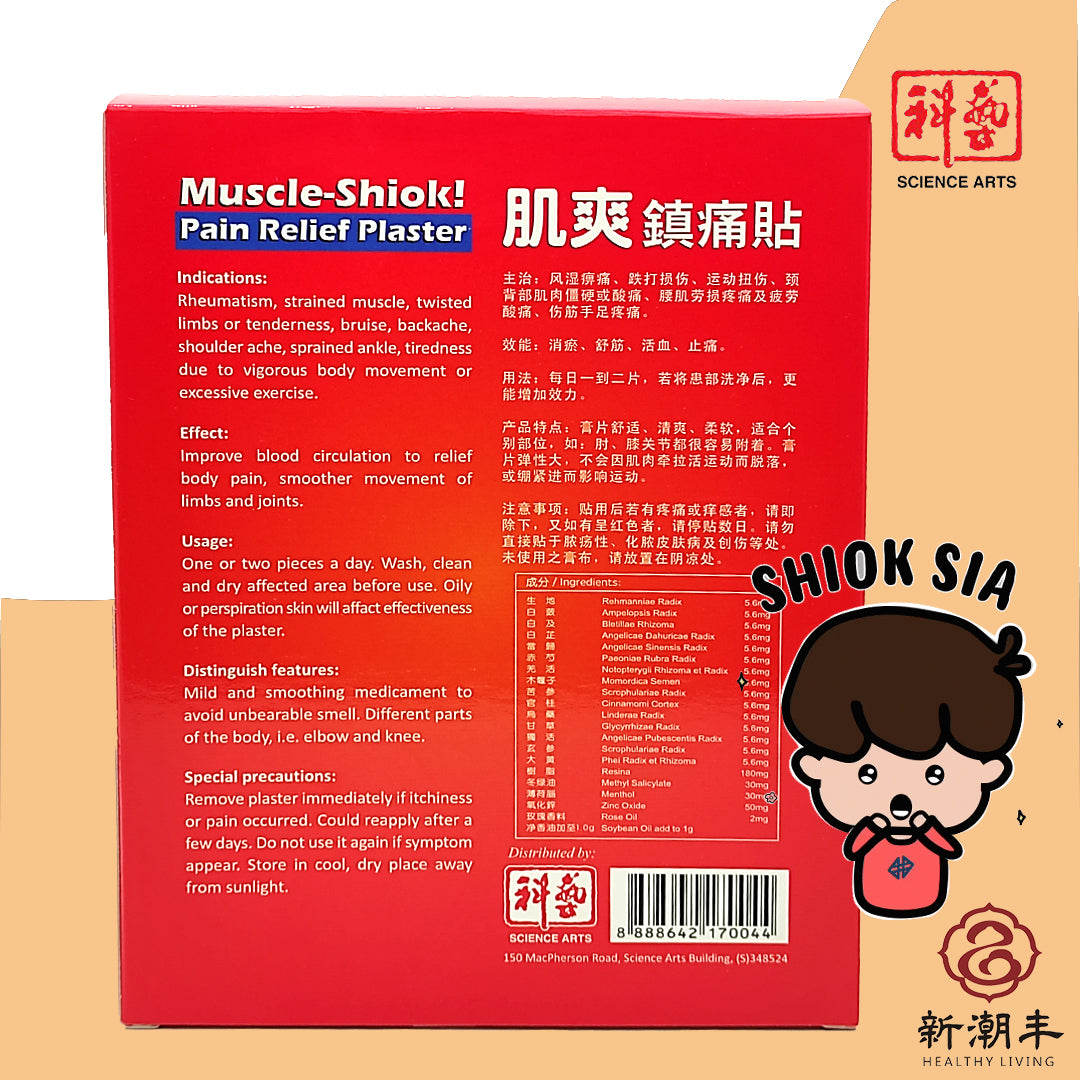 Fei Yien Pai Muscle-Shiok Pain Relief Plaster 33Pcs/BOX