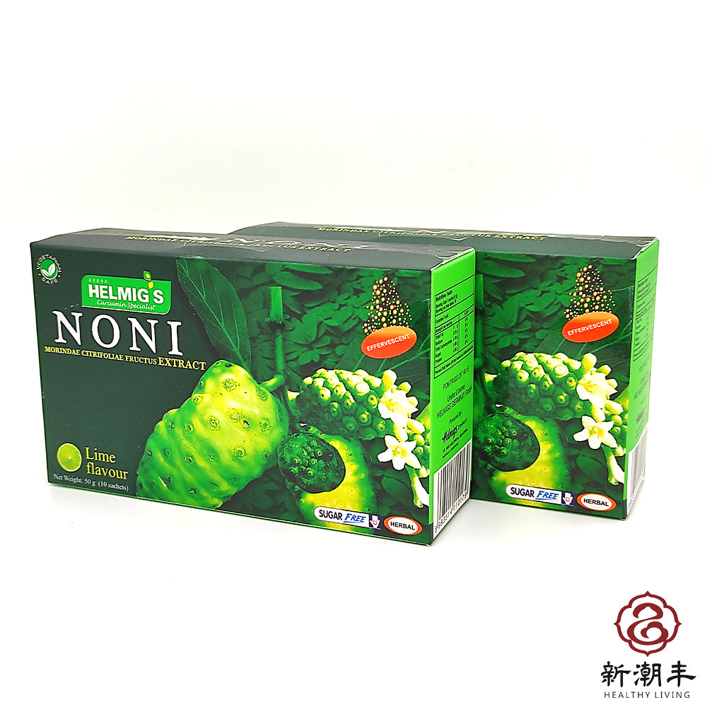 Helmig’s NONI Sugar-free Effervescent Drink. Twin pack offer (5g x 10 sachets) x 2box (HALAL)