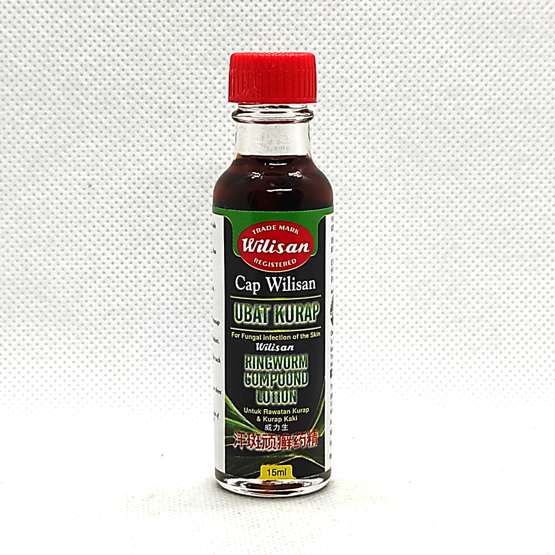 Wilisan Tinea Skin Solution 汗斑廯药精 Ubat Kurap- For Ringworm - Athlete's Foot and Tinea Versicolor - 15ml
