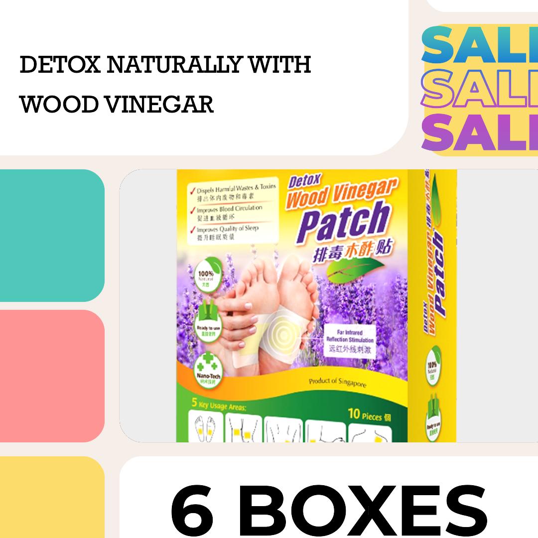 6 Boxes VitaRealm Detox Foot Patch Wood Vinegar Foot Patch 10's