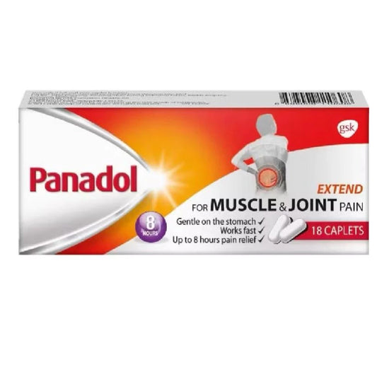 PANADOL Extend, Paracetamol for Long Lasting Pain Relief, Back Pain, Shoulder Pain, Joint Pain, Muscle Pain - 18 caplets