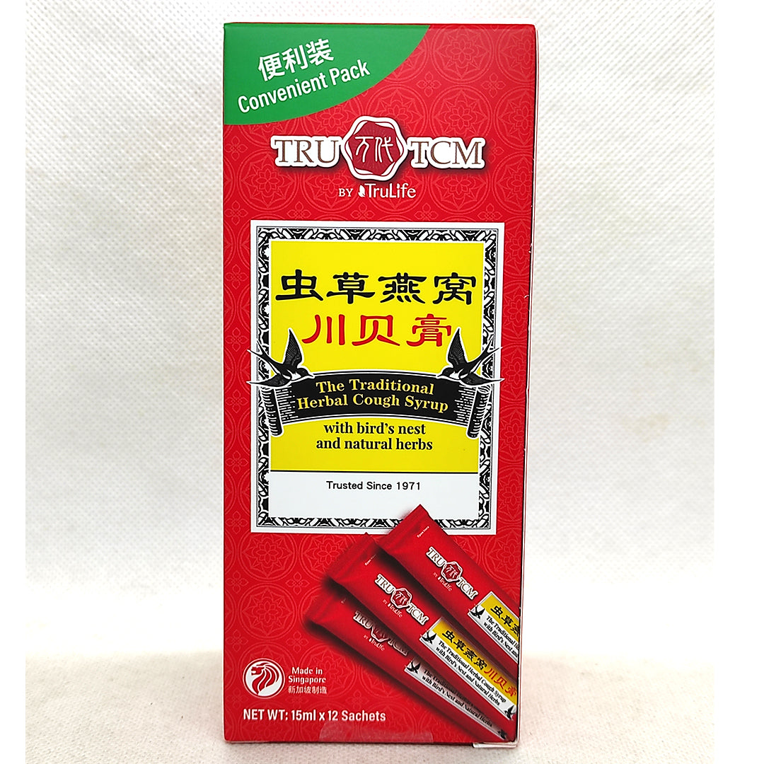 TRULIFE CORDYCEPS BIRD'S NEST CHUANBEI PEI PA KOA CONVENIENT PACK 虫草燕窝川贝膏便利装 15ML X 12 SACHETS