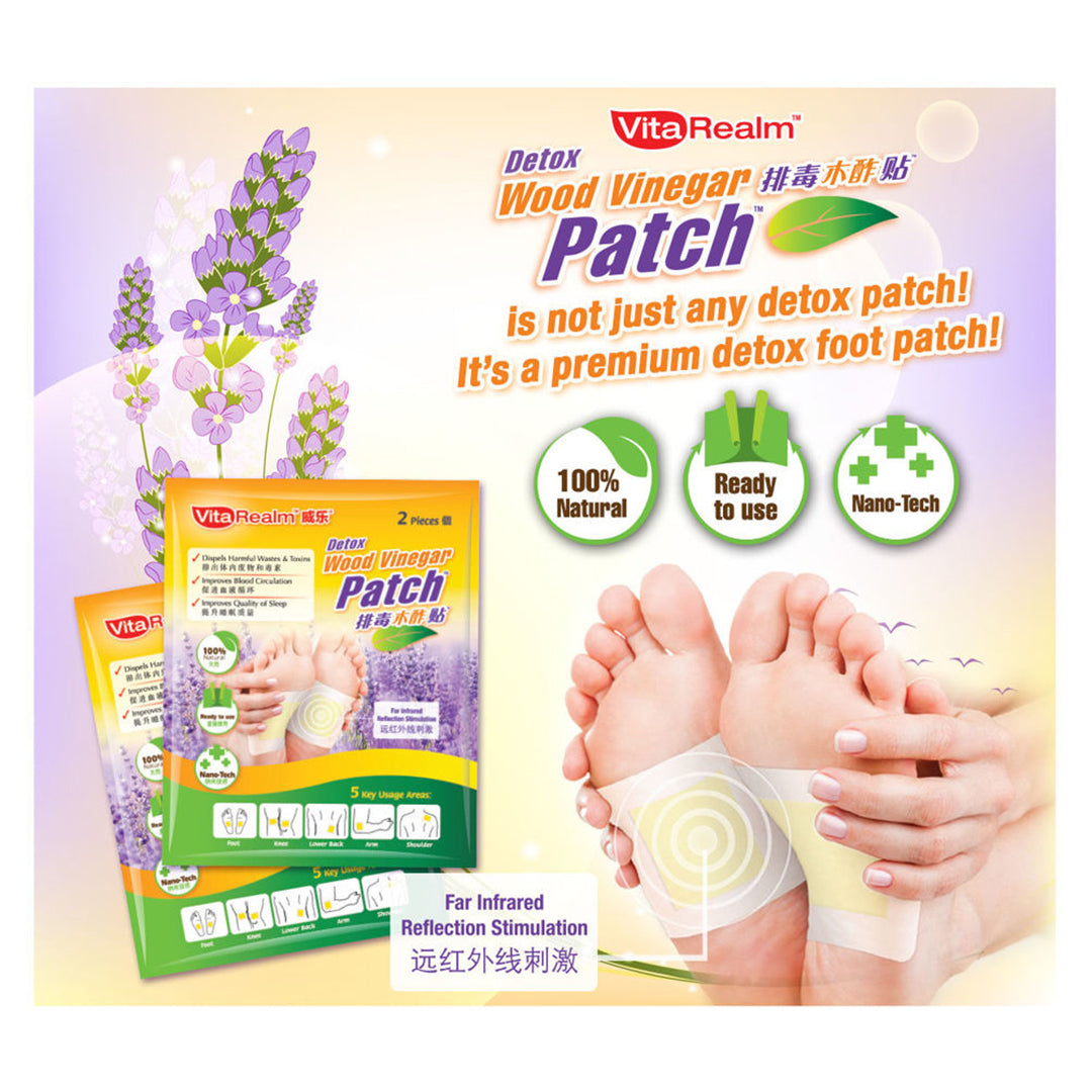 6 Boxes VitaRealm Detox Foot Patch Wood Vinegar Foot Patch 10's